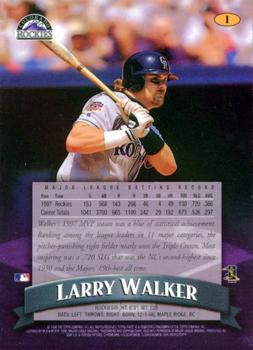 1998 Finest #1 Larry Walker Back