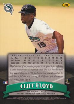 1998 Finest #80 Cliff Floyd Back
