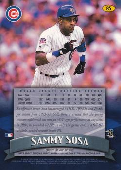 1998 Finest #85 Sammy Sosa Back