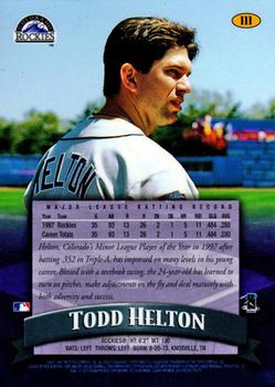 1998 Finest #111 Todd Helton Back