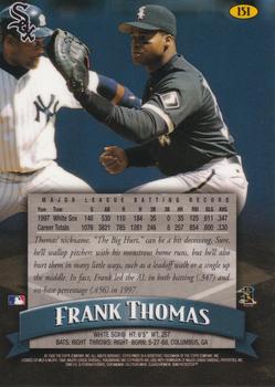 1998 Finest #151 Frank Thomas Back