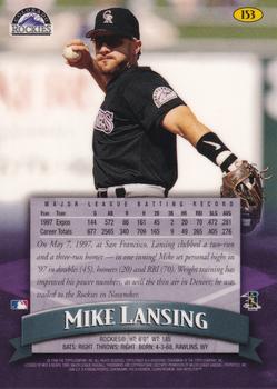 1998 Finest #153 Mike Lansing Back