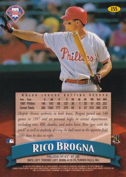 1998 Finest #155 Rico Brogna Back