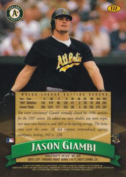 1998 Finest #172 Jason Giambi Back