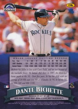 1998 Finest #176 Dante Bichette Back