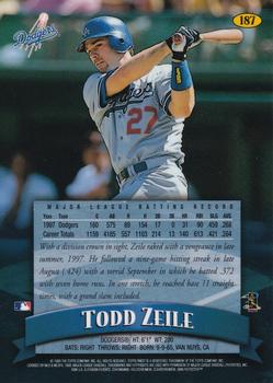 1998 Finest #187 Todd Zeile Back