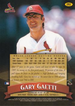 1998 Finest #197 Gary Gaetti Back