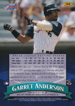 1998 Finest #200 Garret Anderson Back