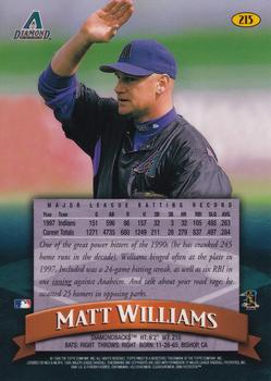 1998 Finest #215 Matt Williams Back