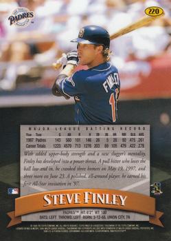 1998 Finest #220 Steve Finley Back