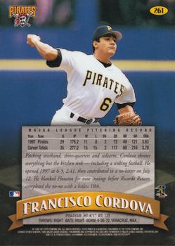 1998 Finest #261 Francisco Cordova Back