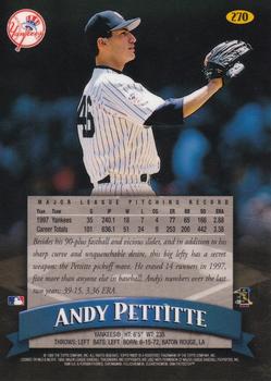 1998 Finest #270 Andy Pettitte Back