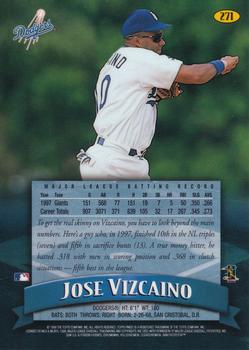 1998 Finest #271 Jose Vizcaino Back