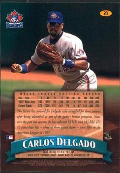 1998 Finest #23 Carlos Delgado Back