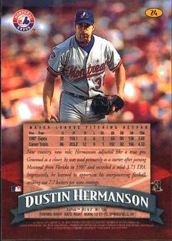 1998 Finest #24 Dustin Hermanson Back