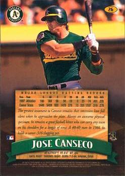 1998 Finest #26 Jose Canseco Back