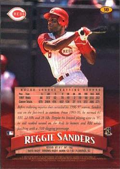 1998 Finest #30 Reggie Sanders Back