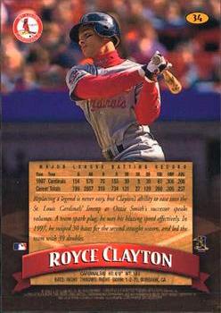 1998 Finest #34 Royce Clayton Back