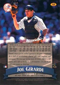 1998 Finest #48 Joe Girardi Back