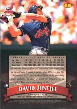 1998 Finest #5 David Justice Back