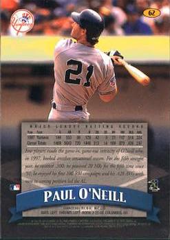 1998 Finest #62 Paul O'Neill Back
