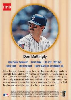 1999 Bowman's Best - Franchise Favorites Autographs #FR1B Don Mattingly  Back
