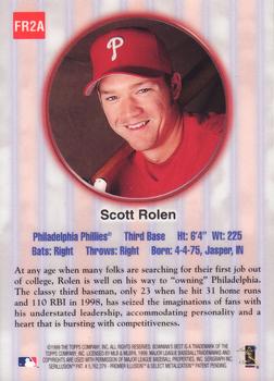 1999 Bowman's Best - Franchise Favorites Autographs #FR2A Scott Rolen  Back