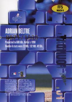 1999 Bowman's Best - Future Foundations Mach II #FF5 Adrian Beltre  Back