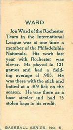 1912 Imperial Tobacco C46 #6 Joe Ward Back