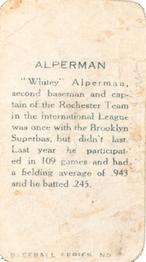 1912 Imperial Tobacco C46 #7 Whitey Alperman Back