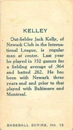 1912 Imperial Tobacco C46 #15 Jack Kelly Back