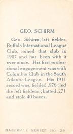 1912 Imperial Tobacco C46 #29 George Schirm Back