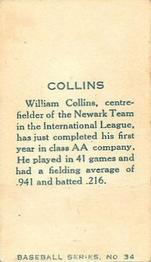 1912 Imperial Tobacco C46 #34 William Collins Back