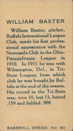 1912 Imperial Tobacco C46 #80 William Baxter Back