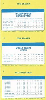 1986 Star Tom Seaver #4-6 Tom Seaver Back