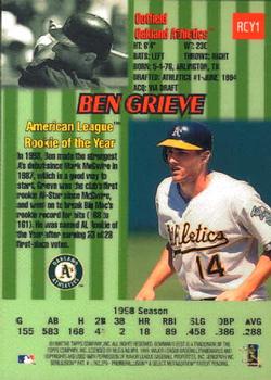 1999 Bowman's Best - Rookie of the Year #ROY1 Ben Grieve  Back