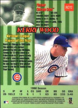 1999 Bowman's Best - Rookie of the Year #ROY2 Kerry Wood  Back