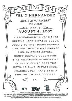 2015 Topps Allen & Ginter - Starting Points #SP-1 Felix Hernandez Back