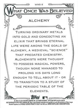 2015 Topps Allen & Ginter - What Once Was Believed #WAS-5 Alchemy Back