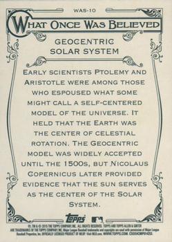 2015 Topps Allen & Ginter - What Once Was Believed #WAS-10 Geocentric Solar System Back