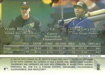 1999 Finest - Complements Refractor Left #C2 Tony Gwynn / Wade Boggs  Back