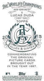 2015 Topps Allen & Ginter - Mini A & G Back #6 Lucas Duda Back