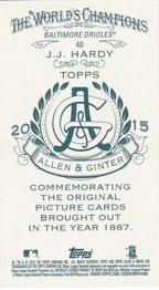 2015 Topps Allen & Ginter - Mini A & G Back #40 J.J. Hardy Back