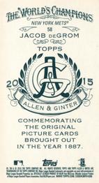 2015 Topps Allen & Ginter - Mini A & G Back #58 Jacob deGrom Back
