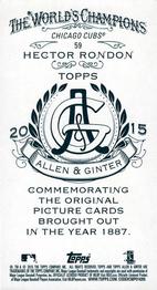 2015 Topps Allen & Ginter - Mini A & G Back #59 Hector Rondon Back