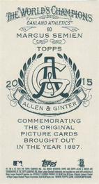 2015 Topps Allen & Ginter - Mini A & G Back #60 Marcus Semien Back