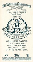 2015 Topps Allen & Ginter - Mini A & G Back #71 J.D. Martinez Back