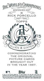 2015 Topps Allen & Ginter - Mini A & G Back #86 Rick Porcello Back