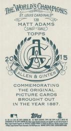 2015 Topps Allen & Ginter - Mini A & G Back #120 Matt Adams Back