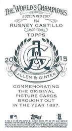 2015 Topps Allen & Ginter - Mini A & G Back #154 Rusney Castillo Back